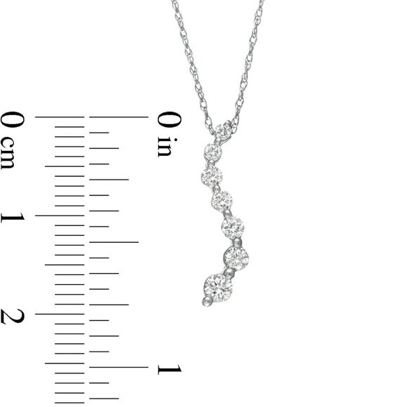𝅺Michael Hill Jewellers 0.33 CT. T.W. Journey Diamond Necklace in 10K White Gold - Picture 6 of 7